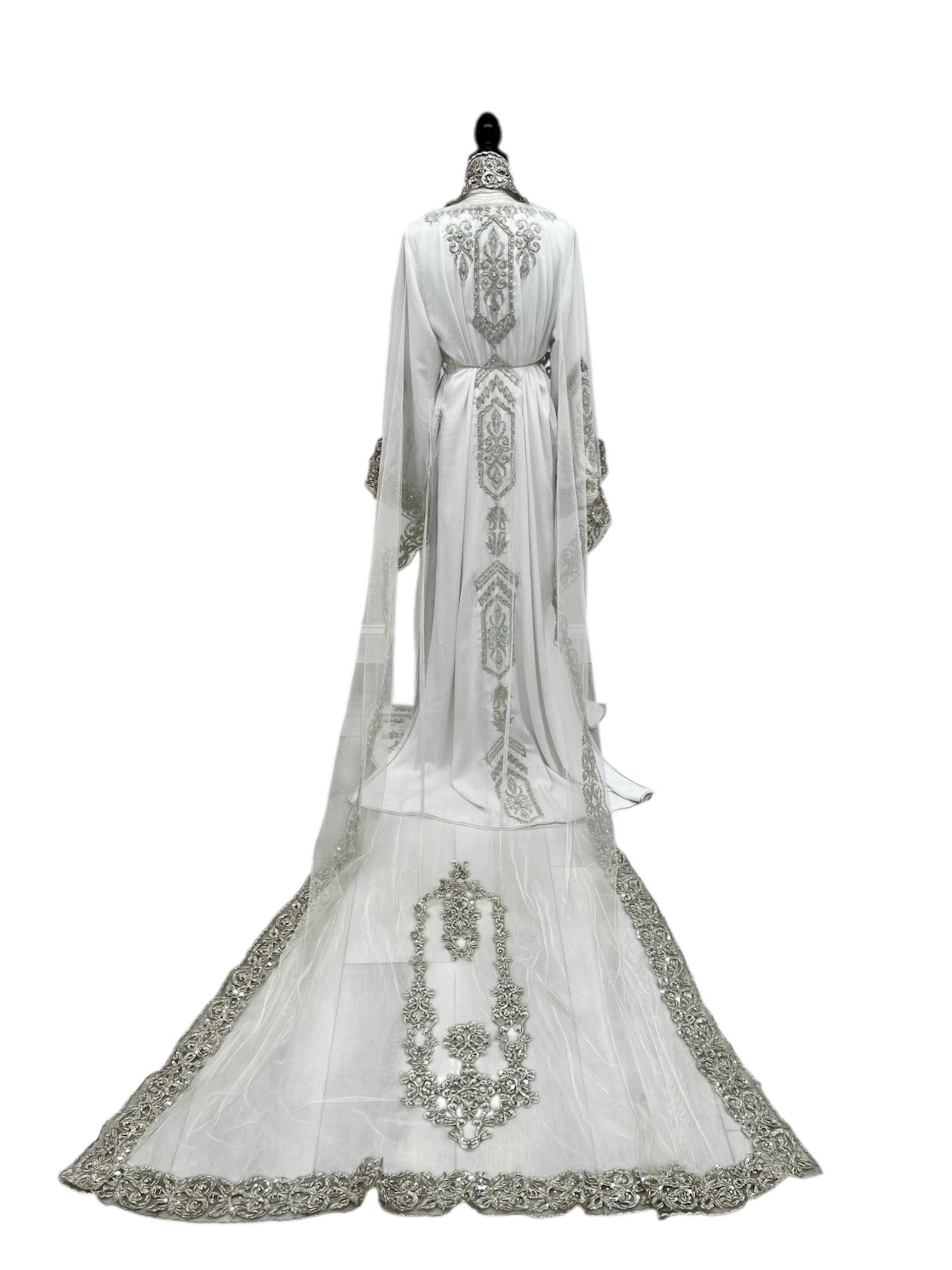 Dazzling Silver Bridal Caftan