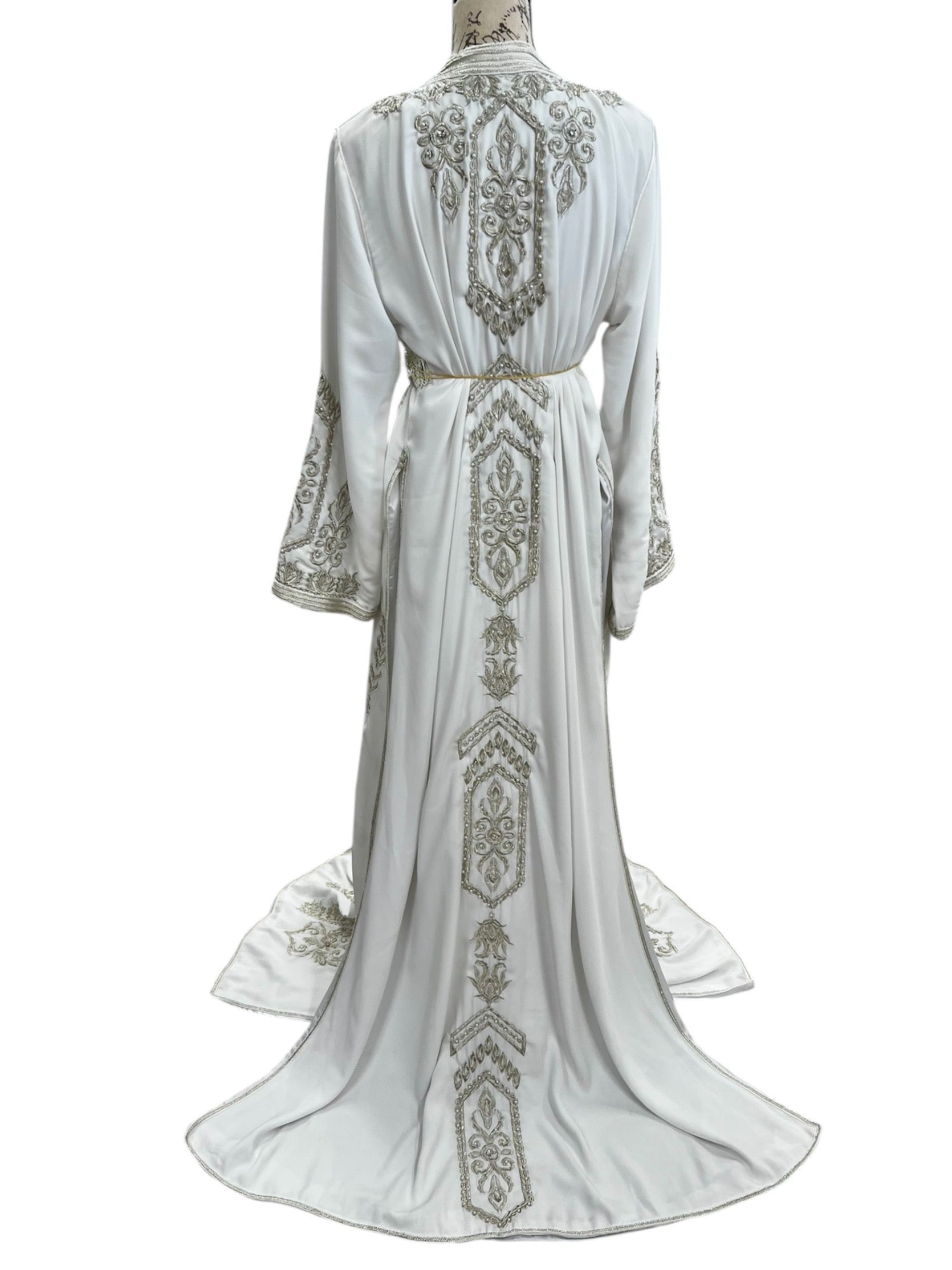 Dazzling Silver Bridal Caftan